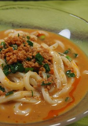 とりそぼろ瓶詰で冷やし担担うどん☆３醤-レシピのメイン写真