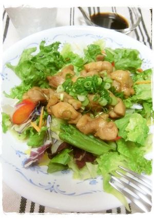 【お洒落なカフェ風鶏の照り焼きサラダ】-レシピのメイン写真