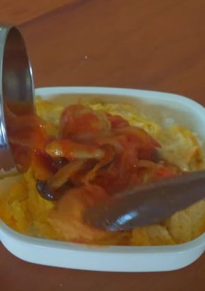 【ぶっかけ飯】肉団子としめじのトマト缶煮-レシピのメイン写真