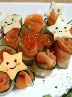 ☆可愛い!!胡瓜のスモークサーモン巻き☆-レシピのメイン写真