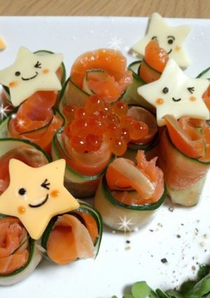 ☆可愛い!!胡瓜のスモークサーモン巻き☆-レシピのメイン写真