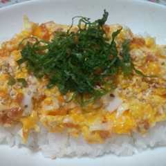 รูปของ 簡単☆鮭フレークの卵とじ丼