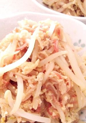 まな板包丁無用‼もやしとかにかまの卵炒め-レシピのメイン写真