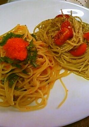 冷製パスタ☆とびっこ大葉＆バジルトマト-レシピのメイン写真