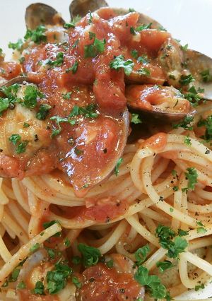 あさりのトマトソースパスタ♪-レシピのメイン写真