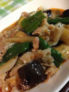 ナスと豚バラ肉のピリ辛炒め-レシピのメイン写真