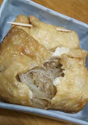 材料3つ！簡単春雨入り油揚げ煮-レシピのメイン写真