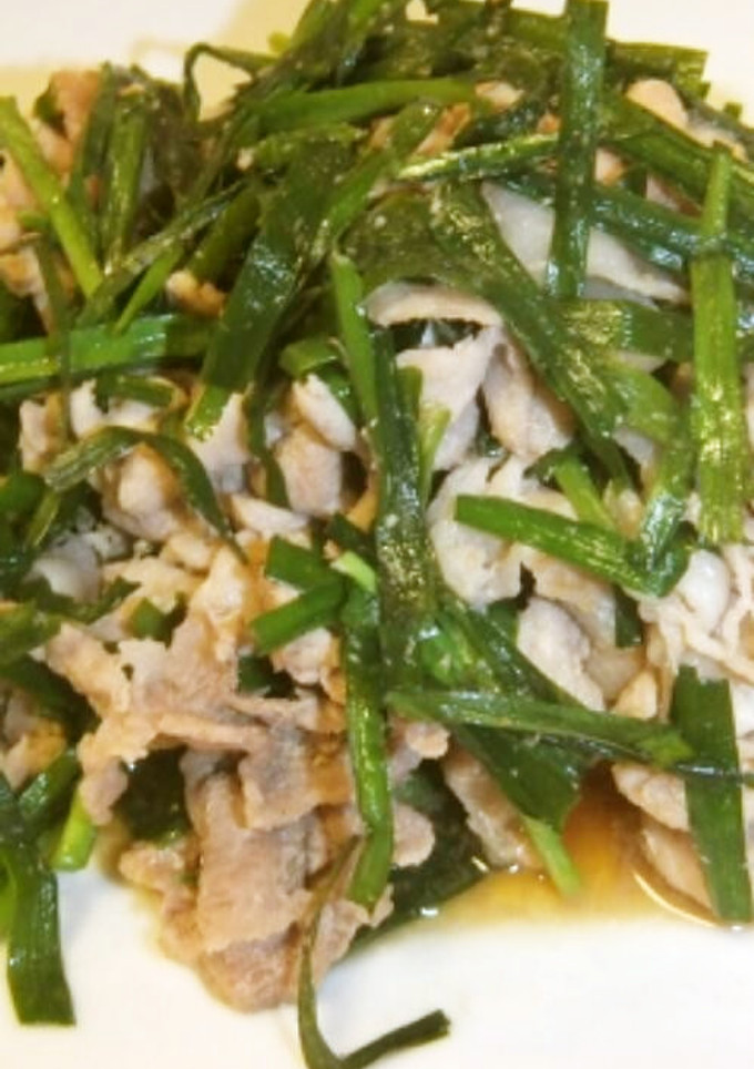 (植物油不使用)豚こまとニラの甘辛炒め-レシピのメイン写真
