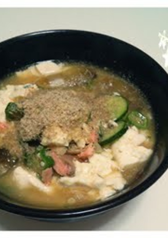 さっぱり夏野菜と鮭の冷や汁-レシピのメイン写真