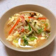 รูปของ 豆腐とカニかまのほっこり雑炊(*´▽｀*