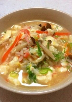 豆腐とカニかまのほっこり雑炊(*´▽｀*-レシピのメイン写真