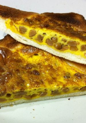 【朝食】埋め込み式☆納豆オムトースト-レシピのメイン写真