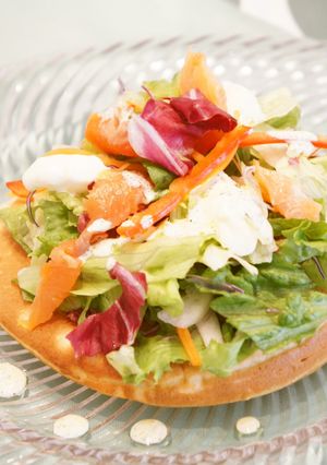全粒粉入り10品目野菜オープンパンケーキ-レシピのメイン写真