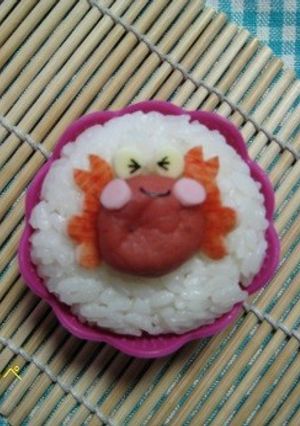 輝け梅の星☆梅干しカニさんおにぎり-レシピのメイン写真