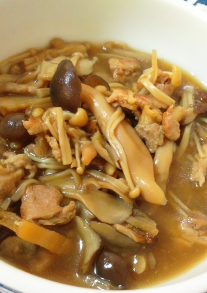 レンジで時短！簡単♪豚肉ときのこの煮物-レシピのメイン写真