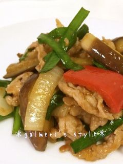 夏バテ予防!夏野菜と豚こまの甘辛味噌炒め-レシピのメイン写真