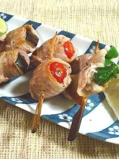 夏野菜の肉巻き串焼き-レシピのメイン写真
