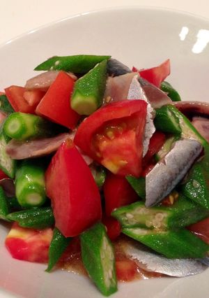 オクラとトマトとサンマのマリネ和え☆-レシピのメイン写真