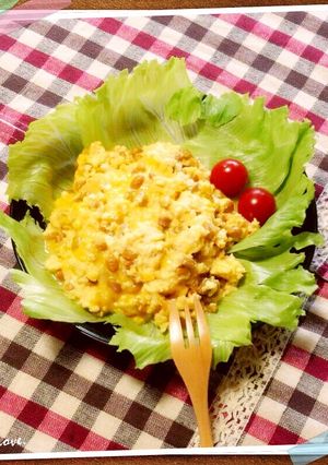 レンジ でふわトロ納豆チーズスクランブル-レシピのメイン写真