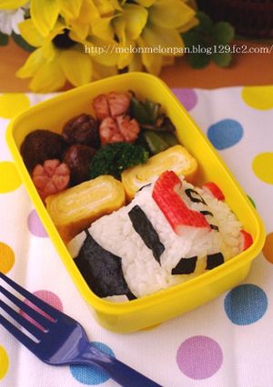 超簡単３Ｄキャラ弁当☆パトカーおにぎり-レシピのメイン写真