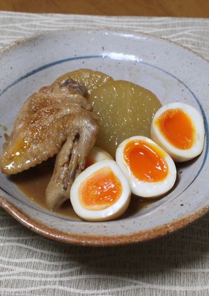 大根と手羽先、卵の煮物-レシピのメイン写真