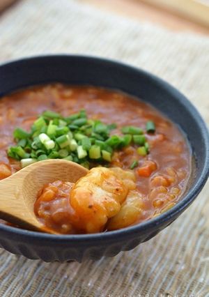 ミートーソースでピリ辛もっちり白玉がゆ-レシピのメイン写真