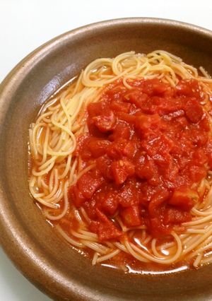 夏休み包丁不使用☆絶品トマトランチパスタ-レシピのメイン写真