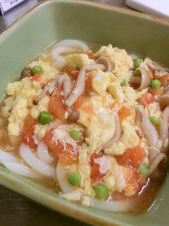 トマ玉うどん-レシピのメイン写真