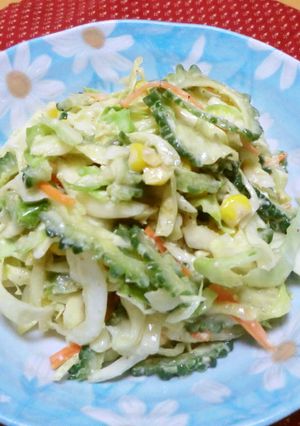 キャベツとゴーヤでシーザーサラダ風☆-レシピのメイン写真