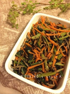 簡単常備菜!三色野菜とひじきのナムル-レシピのメイン写真