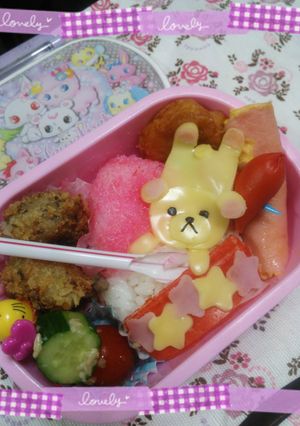 かき氷にとびつくコリラックマ弁当♪-レシピのメイン写真