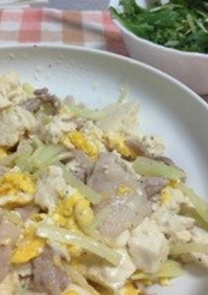 簡単☆スピーディ☆豆腐と豚肉のマヨ炒め-レシピのメイン写真