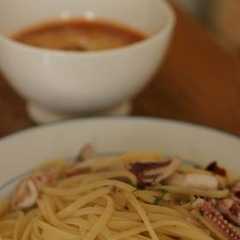 รูปของ いかとアンチョビのパスタ