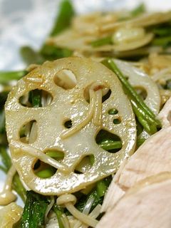 蓮根と空芯菜の炒め物カレー風味-レシピのメイン写真