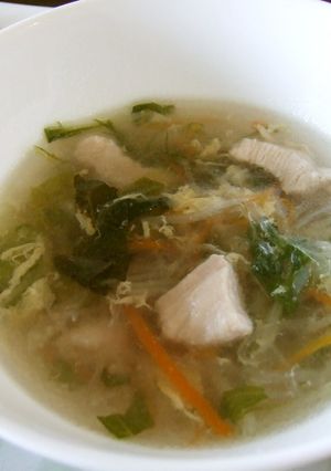 簡単!野菜&鶏むね肉の食べる中華スープ♪-レシピのメイン写真