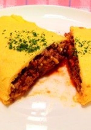 ひき肉たっぷりトマトオムレツ♪作り方-レシピのメイン写真