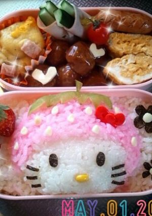 キャラ弁*苺キティちゃん-レシピのメイン写真