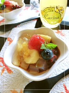フルーツあんみつ ~梅酒ジュレを添えて -レシピのメイン写真