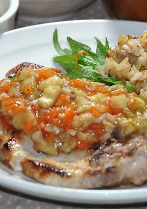 ☆豚ステーキのタップリ野菜ソースがけ-レシピのメイン写真