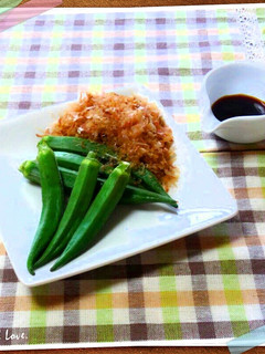 おかか醤油で頂く♡焼きオクラ-レシピのメイン写真