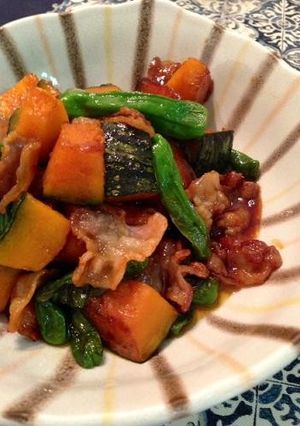 豚肉と南瓜とししとうの甘辛炒め-レシピのメイン写真