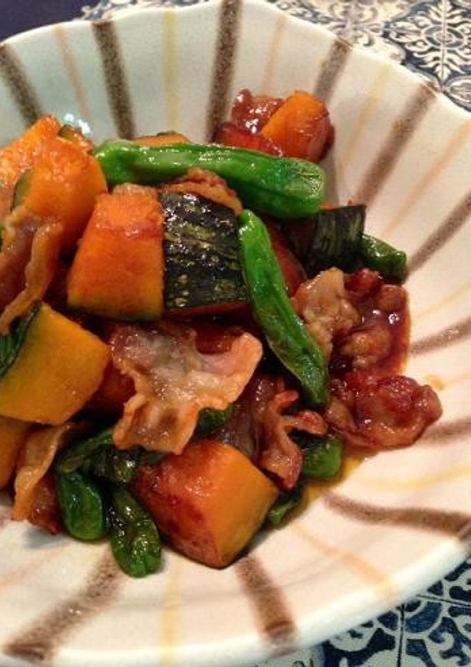 豚肉と南瓜とししとうの甘辛炒め-レシピのメイン写真