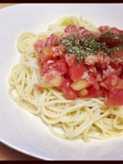 簡単!夏バテ防止!トマトの冷製パスタ-レシピのメイン写真