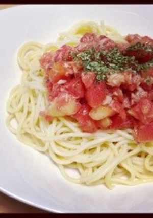 簡単！夏バテ防止！トマトの冷製パスタ-レシピのメイン写真