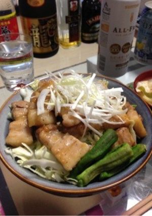 豚味噌丼(=゚ω゚)ノ-レシピのメイン写真