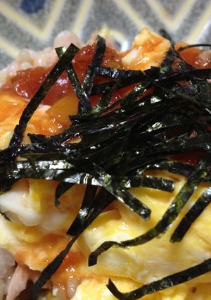 サラダそうめんつゆで冷製和風オムライス-レシピのメイン写真