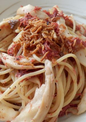 コンビーフとエリンギの黒胡椒パスタ-レシピのメイン写真