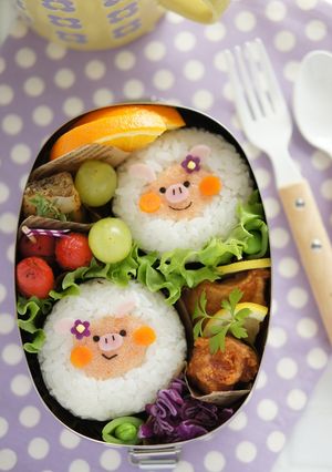 キャラ弁♪明太子マヨネーズでぶたちゃん-レシピのメイン写真