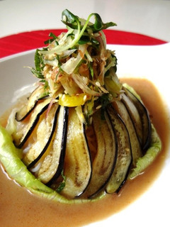 焼き茄子のピーナツダレ冷やし麺♪-レシピのメイン写真