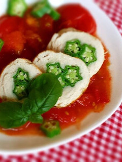 オクラのロールチキン♪トマト煮込み風-レシピのメイン写真